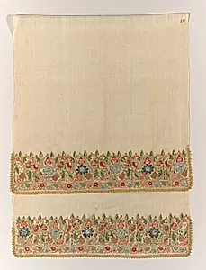 Embroidered towel by Unknown Artist