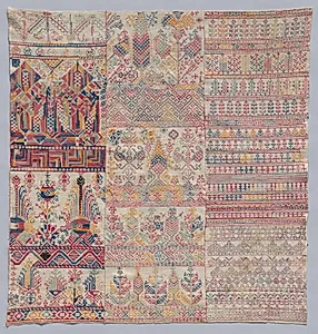 Embroidery sampler (chelliga/shelliga) by Unknown Artist