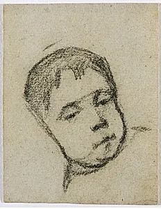 Emil Gauguin as a Child, Head on a Pillow by Paul Gauguin (French, 1848–1903)