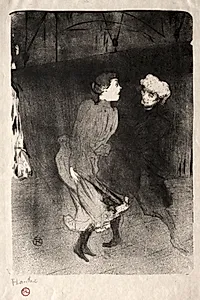 Emilienne d'Alecon and Mariquita of the Follies-Bergère by Henri de Toulouse-Lautrec (French, 1864–1901)