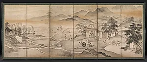 Emperor Yao Visiting Yu Chonghua by Kusumi Morikage (Japanese, active c. 1620–1690)