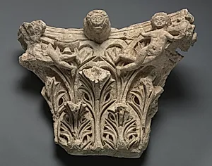 Engaged Capital with Human Figures and Foliage by Unknown Artist