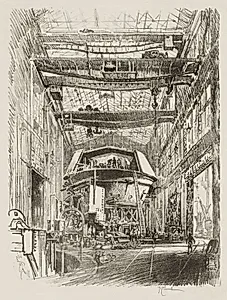 English War Work:  Building the Great Turret by Joseph Pennell (American, 1857–1926)