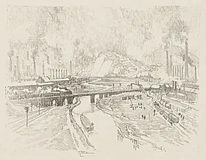 English War Work:  Munition Town by Joseph Pennell (American, 1857–1926)