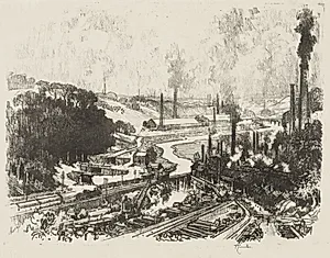 English War Work:  Munition Works by Joseph Pennell (American, 1857–1926)