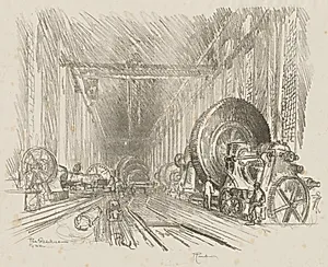 English War Work:  The Basilica of War by Joseph Pennell (American, 1857–1926)