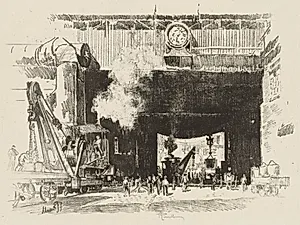 English War Work:  The Big Gate of the Big Shop by Joseph Pennell (American, 1857–1926)