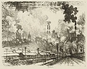 English War Work:  The Coal Mines by Joseph Pennell (American, 1857–1926)