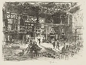 English War Work:  The Presses by Joseph Pennell (American, 1857–1926)