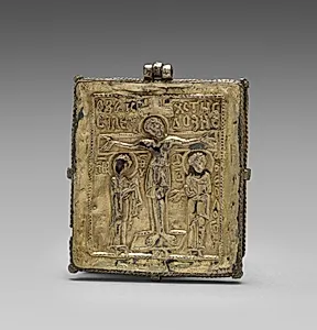 Enkolpion with the Crucifixion (front) and Saints Theodore and George (back) by Unknown Artist