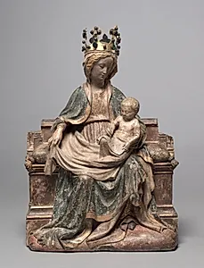 Enthroned Virgin with the Writing Christ Child by Unknown Artist