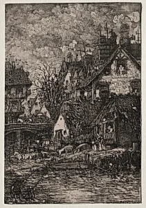 Entrance to a Village by Rodolphe Bresdin (French, 1822–1885)