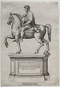 Equestrian Statue of Marcus Aurelius by Nicolas Beatrizet (French, active Italy, 1507 or 1515-about 1565)