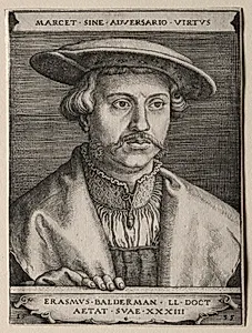 Erasmus Balderman by Barthel Beham (German, 1502–1540)