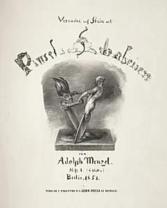 Essay on Stone with Brush and Scraper by Adolph von Menzel (German, 1815–1905)