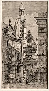 Etchings of Paris:  Church of St. Stephen of the Mount by Charles Meryon (French, 1821–1868)