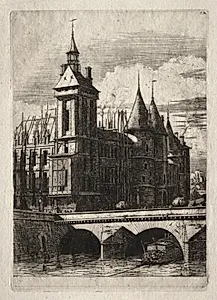 Etchings of Paris:  The Clock Tower by Charles Meryon (French, 1821–1868)