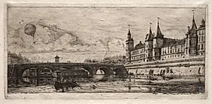 Etchings of Paris:  The Exchange Bridge by Charles Meryon (French, 1821–1868)