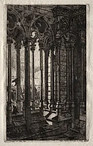 Etchings of Paris:  The Gallery of Notre Dame by Charles Meryon (French, 1821–1868)