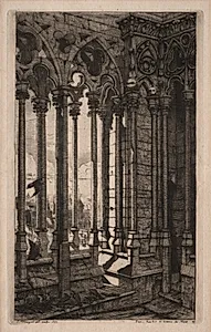 Etchings of Paris:  The Gallery of Notre Dame by Charles Meryon (French, 1821–1868)
