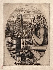 Etchings of Paris:  The Gargoyle by Charles Meryon (French, 1821–1868)