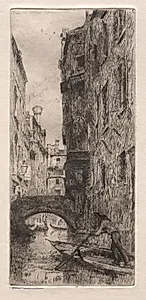 Etchings of Venice: Ponte del Pistor, Venice by Otto H. Bacher (American, 1856–1909)