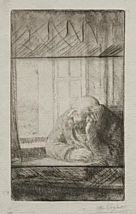 Evening at the Window by Alphonse Legros (French, 1837–1911)