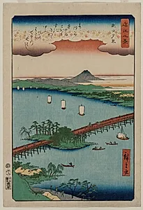 Evening Glow at Seta, from the series Eight Views of Ōmi by Utagawa Hiroshige (Japanese, 1797–1858)