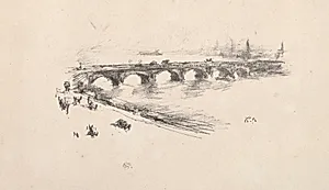 Evening, Little Waterloo Bridge by James McNeill Whistler (American, 1834–1903)