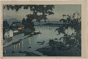 Evening on the Chikugo River by Yoshida Hiroshi (Japanese, 1876–1950)