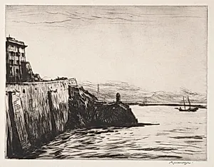 Evening, Port of Genoa by Muirhead Bone (British, 1876–1953)