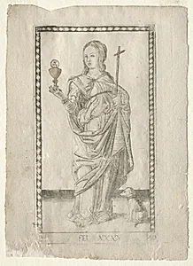 Faith (from the Tarocchi, series B: Cosmic Principles & Virtues, #40) by Master of the E-Series Tarocchi (Italian, 15th century)