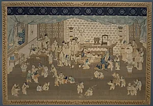 Family Gathering on New Year's Morning by Unknown Artist