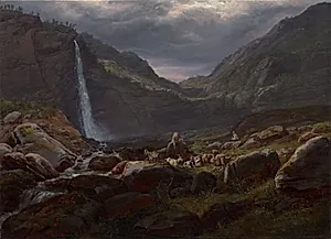 Feige Waterfall (Feigefossen), Lysterfjord, Norway