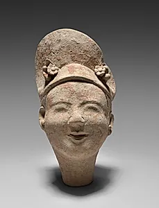 Female Figure of a Court Entertainer Dancing (Head) by Unknown Artist