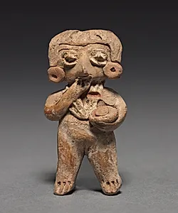 Female Holding A Bowl Figurine by Unknown Artist