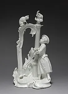 Figure of a Girl with Cat by Nymphenburg Porcelain Factory (German, founded 1747)