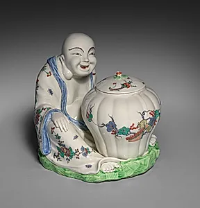 Figure of Budai or Hotei with Jar by Chantilly Porcelain Factory (French)