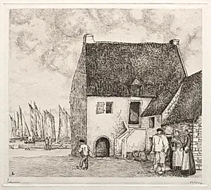 Fishermen's Quarters by Jean-Émile Laboureur (French, 1877–1943)