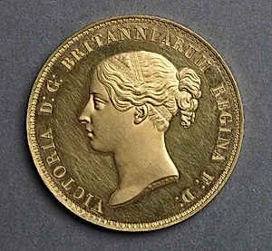 Five Pound Piece: Portrait of Queen Victoria (obverse) by William Wyon (British, 1795–1851)
