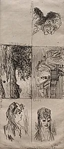 Five Studies by Honoré Daumier (French, 1808–1879)
