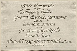 Flight into Egypt:  Title Page by Giovanni Domenico Tiepolo (Italian, 1727–1804)
