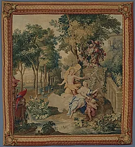 Flora and Zephyrus (from Set of Ovid's  Metamorphoses) by Gobelins Manufactory (France, Paris, est. 1662)