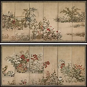 Flowers and Grasses by Kitagawa Sōsetsu (Japanese, active 1639–50)