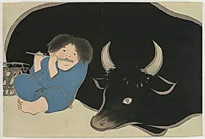 Flowers of a Hundred Worlds (Momoyogusa): Oxherd (Bokudo) by Kamisaka Sekka (Japanese, 1866–1942)