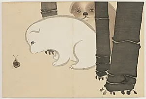 Flowers of a Hundred Worlds (Momoyogusa): Puppies (Enokoro) by Kamisaka Sekka (Japanese, 1866–1942)