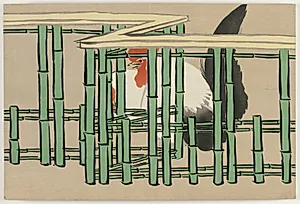 Flowers of a Hundred Worlds (Momoyogusa): Rooster (Chabo) by Kamisaka Sekka (Japanese, 1866–1942)