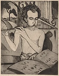 Flute Player by Lodewijk Schelfhout (Dutch, 1881–1943)