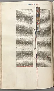 Fol. 174v, Ezra, historiated initial I, Cyrus directing the building of the Temple by Unknown Artist