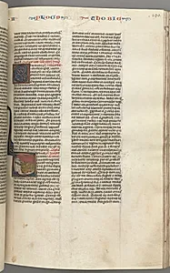 Fol. 190r,Tobit, historiated initial T, Tobit sleeping on a bed by Unknown Artist